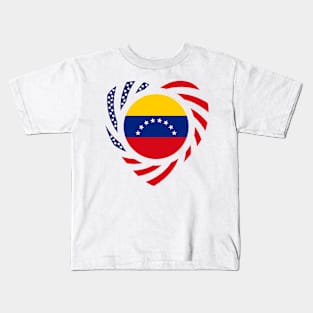 Venezuelan American Multinational Patriot Flag (8 Stars) (Heart) Kids T-Shirt